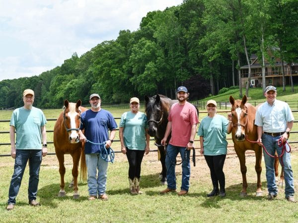 Group picture with horse Group picture with horse